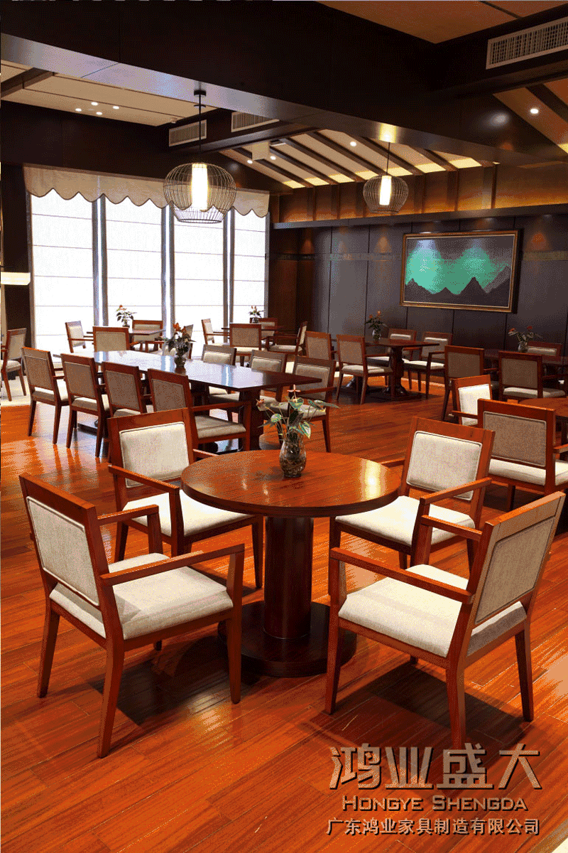 美觀、高雅、及簡約的特性來設(shè)計的實木餐桌椅子