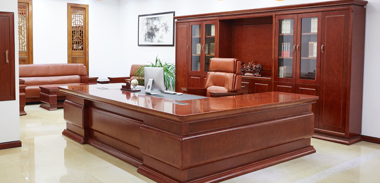 高檔品牌辦公家具 廠家直銷實(shí)木辦公班臺(tái)HY-D7038