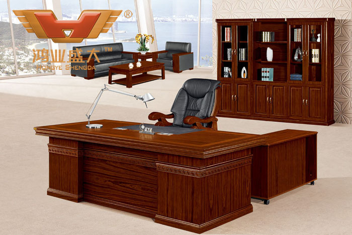 總裁臺 胡桃木辦公家具實(shí)木辦公桌 豪華大班臺HY-D2880